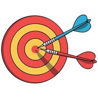 Target board with arrow for goal concept isolated illustration on white background vector