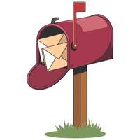 Mailbox with incoming letters and envelopes isolated illustration on white background vector