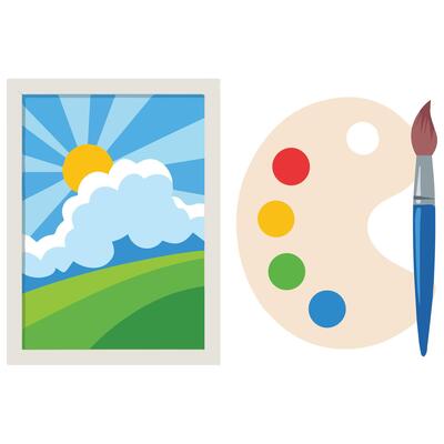 Set of painting emoji emotions and expressions isolated illustration on white background