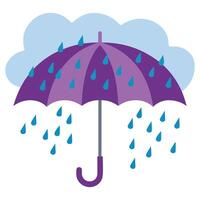 umbrella with rain drops weather emoji isolated illustration on white background vector