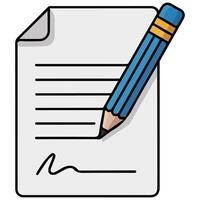 Contract signing agreement document isolated illustration on white background vector