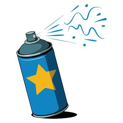 Spray bottle aerosol container isolated illustration on white background
