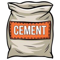 Cement bag for construction material isolated illustration on white background vector