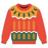 Knitted autumn sweater with ugly design isolated illustration on white background vector
