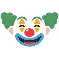 Smiling clown face with red nose isolated illustration on white background vector