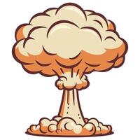 Nuclear explosion atomic bomb effect isolated illustration on white background vector