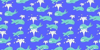seamless pattern with blue while vector