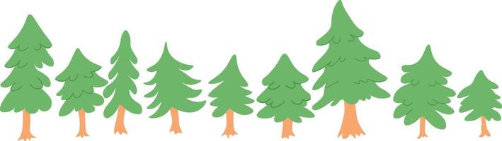 set of colored fir trees vector