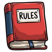 Rule book doodle guidelines isolated illustration on white background vector