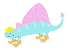dino kid with comb in doodle style vector