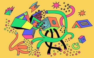 abstract geometric composition with lines vector