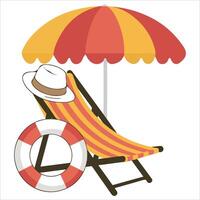 Seaside relaxation setup isolated illustration on white background vector