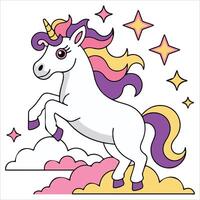 Mythical horned creature design isolated illustration vector