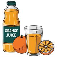 Fresh citrus drink in bottle isolated illustration on white background vector