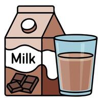 Cocoa flavored dairy beverage isolated illustration on white background vector