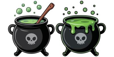 Enchanted witchs cauldron magic isolated illustration on white background vector