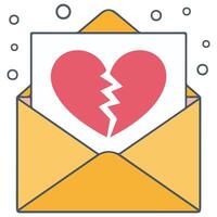 Break up letter document isolated illustration on white background vector