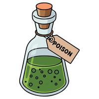 Hazardous witch brew in transparent flask isolated illustration on white background vector