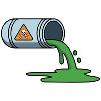 Toxic waste flowing through pipe isolated illustration on white background vector