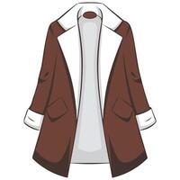 Elegant winter coat for ladies isolated illustration on white background vector