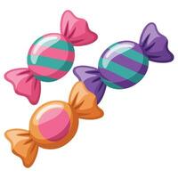 Colorful wrapped sweets isolated illustration on white background vector