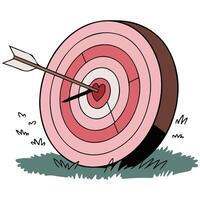 Valentine target with heart isolated illustration vector