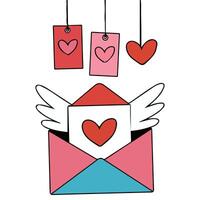 Valentine message set isolated illustration on white background vector