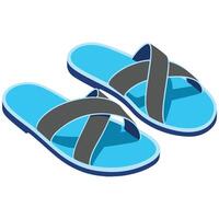 Comfy brown house slippers isolated illustration vector