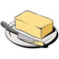 Butter dish with spreader isolated illustration vector