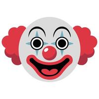 Clown face with red nose isolated illustration vector