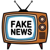 Fake news television isolated illustration vector