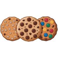 Assorted cookie set isolated illustration vector