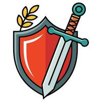 Sword and shield isolated illustration vector