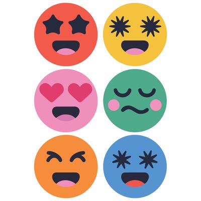 Colorful smiley faces set isolated illustration