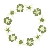 A frame in the form of a spring flower circle. The frame is in the form of a flower circle. Illustration for wedding invitation, postcard, logo vector