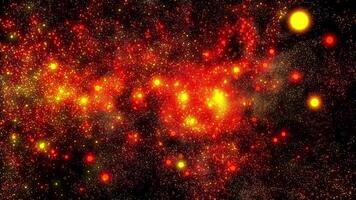 Sparks of fire, carried by the wind, swirl and sparkle in space, twisting into a spiral. video