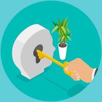 3D Isometric Flat Illustration of Psychotherapy, Exploring the Concept of Therapy, In-depth Analysis vector