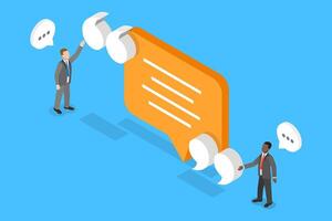3D Isometric Flat Illustration of Quote, Symbolic Citation Text vector