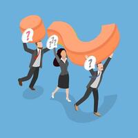 3D Isometric Flat Illustration of Problem Solving, Brainstorming and Teamwork to Find Solutions vector