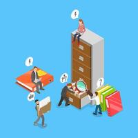 3D Isometric Flat Illustration of Document Archiving And Storage, A Key Component of Organization and Efficiency vector