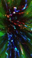 Raum ist gefüllt mit Grün Streams von Plasma von geschmolzen Meteore rasend zu uns. ein faszinierend Sicht Das warnt von das Gefahren von Raum Reise. video