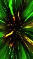 Space is filled with bright green streams of plasma from molten meteors hurtling toward us. A fascinating sight that warns of the dangers of space travel. video