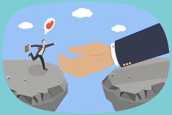 3D Isometric Flat Illustration of Support In Career Development, Assistance in Business Problem Solving