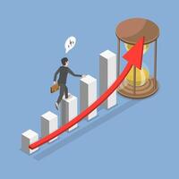 3D Isometric Flat Illustration of Time Value Of Money, Long-Term Investment vector