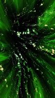 Space is filled with bright green streams of plasma from molten meteors hurtling toward us. video