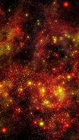 Swift sparks of fire, carried by the wind, swirl and sparkle in space, twisting into a spiral, creating a tornado. video