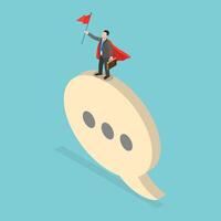3D Isometric Flat Illustration of High Communication Skill, Storytelling or Explanation vector