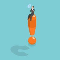 3D Isometric Flat Illustration of Hidden Reason, Uncertainty and Suspicion vector