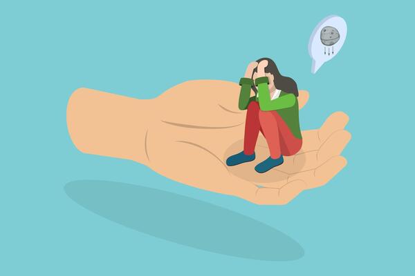 3D Isometric Flat Illustration of Helping Hand, Psychotherapy, Counseling and Psychological Support