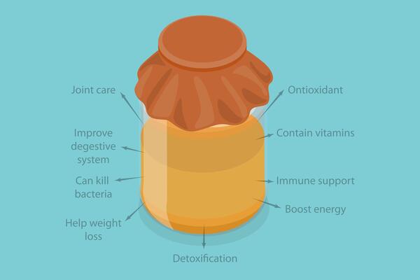 3D Isometric Flat Illustration of Benefits Of Combucha, Fermented Probiotic Tea Mushroom